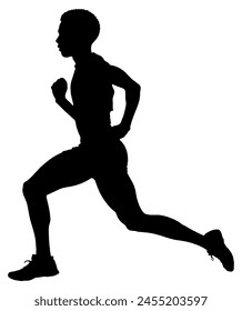 Detailed Sport Silhouette –Male Track or Long-Distance Marathon Runner