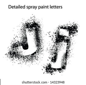 Detailed Spray Paint Font Jj