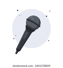 Detailed Stage Microphone Vector Illustration. Sound Recording Equipment Concept Design