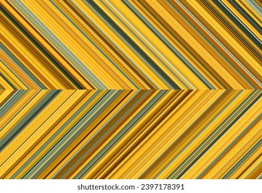 Detailed striped geometric pattern composed of big amount of thin blue and yellow stripes. Vector textured illustration