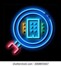 detailed study of residential building neon light sign vector. Glowing bright icon detailed study of residential building sign. transparent symbol illustration