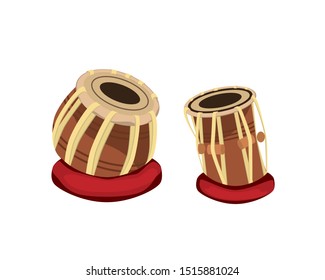 Detailed Tabla India's Musical Instrument Illustration