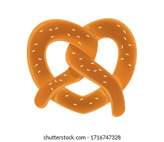 Detailed Tasty Pretzel Illustration Vector