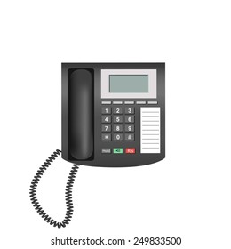 Detailed telephone isolated on white background for e-business, web sites, mobile applications, banners, corporate brochures, book covers, layouts etc. Vector eps10 illustration