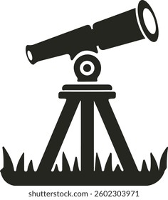 A detailed telescope vector design, featuring a sleek, modern telescope on a sturdy tripod, with clean lines and vibrant colors, perfect for science, astronomy, or exploration themes.