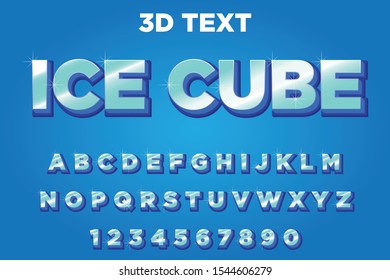 detailed text effect with modern 3d design, gradient font complete set alphabet