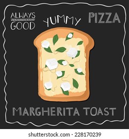 Detailed toasts icon. Margherita style toast.