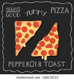 Detailed toasts icon. Pepperoni style toast.