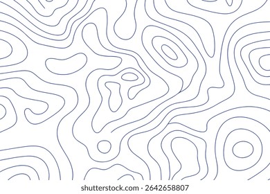 Mapa Topográfico Detalhado com Ilustração do Vetor de Plano de Fundo das Linhas de Contorno	