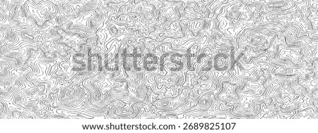Detailed topographic map with contour lines on a white background illustration