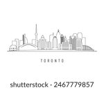 Detailed Toronto skyline vector illustration. Toronto, Canada buildings in line art style, perfect for modern designs.