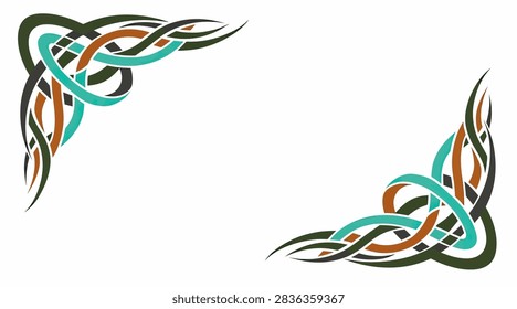 Detailed traditional knotwork corners for frames or documents.