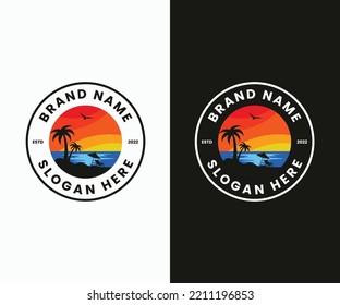 Detailed travel logo design template