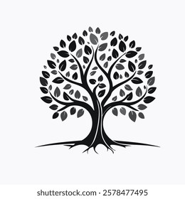 Detailed tree silhouettes Minimalist Tropical Tree Silhouettes: Vector  Art for Architecture and Landscape Design