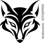 Detailed Tribal Fox Head Tattoo Concept
