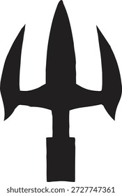 Ilustração detalhada do vetor de trishul simbolizando Lord Shiva, poder, proteção e espiritualidade. Este design tridente hindu é perfeito para obras de arte religiosas, cartazes espirituais, desenhos de tatuagem, marca de ioga, t-shirts, logotipos, decorações de festivais e ilustrações mitológicas. Linhas limpas, composição balanceada e formato vetorial escalável o tornam ideal para impressão e uso digital.