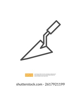 Detailed Trowel Icon Representing Home Renovation and Construction Tools for DIY and Professional Projects