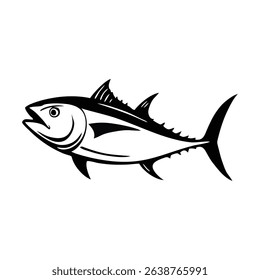 Detailed Tuna Fish Silhouette Icon Logo