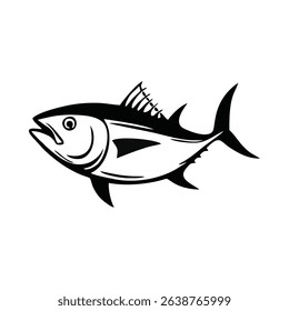 Detailed Tuna Fish Silhouette Icon Logo