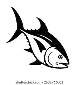 Detailed Tuna Fish Silhouette Icon Logo