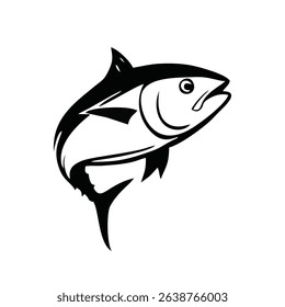 Detailed Tuna Fish Silhouette Icon Logo