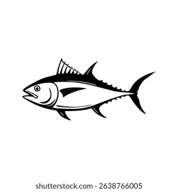 Detailed Tuna Fish Silhouette Icon Logo