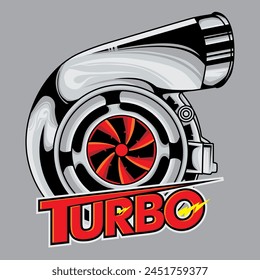 Vector detallado del logotipo del turbo para las variaciones