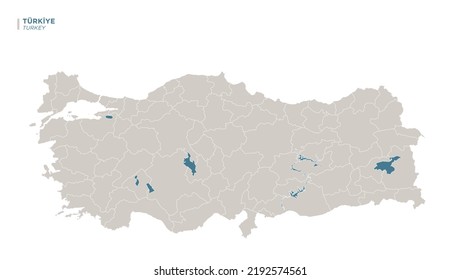 
Mapa detallado de Turquía con las fronteras de la ciudad dibujado ilustración vectorial, ilustración vectorial.