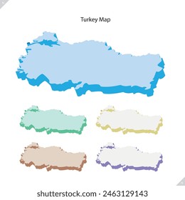 Detaillierte Türkei-Karte mit Stadtgrenzen gezeichnet Vektorillustration, Vektorillustration.