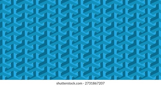 Detailed turquoise geometric pattern featuring interlocking 3D shapes, creating a complex and visually striking effect