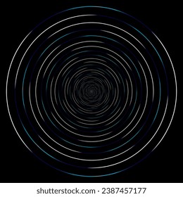 Detailed twirl, spiral element. whirligig effect. Circular, rotating burst lines. Whirl radial spokes. Coil, twirl abstract shape