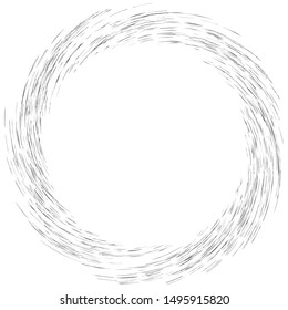 Detailed twirl, spiral element. Whirlpool, whirligig effect. Circular, rotating burst lines. Whirl radial design. Coil, twirl abstract shape
