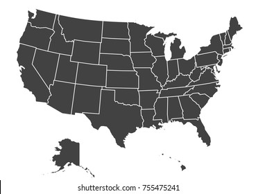 Detailed Usa Map On Green Background Stock Vector (Royalty Free ...