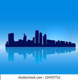 Detailed vector Abu Dhabi silhouette skyline