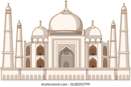 Detaillierte Vektorkunst des ikonischen Taj Mahal