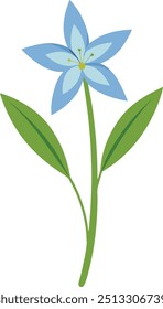 A detailed vector art illustration of the Amsonia flower, featuring its delicate star-shaped blooms and lush foliage. Perfect for botanical designs, floral patterns, and nature-themed projects.