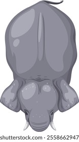 Detailed vector art of a rhinoceros from above