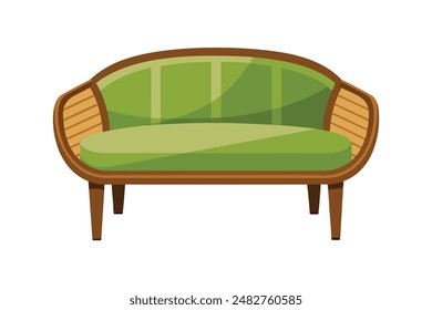 Detailed vector artwork illustration of rattan furniture. This single piece showcases the intricate weave and natural beauty of rattan, perfect for design projects or décor inspiration.