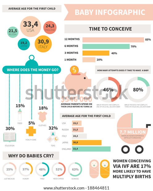 Detailed Vector Baby Infographic Sample Data Stock Vector (Royalty Free ...