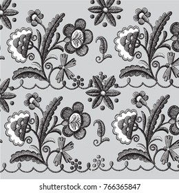 Detailed Vector Background with antique and baroque flowers.
