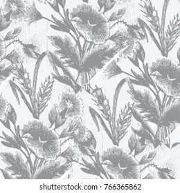 Detailed Vector Background with antique and baroque flowers.