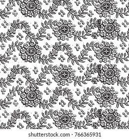 Detailed Vector Background with antique and baroque flowers.
