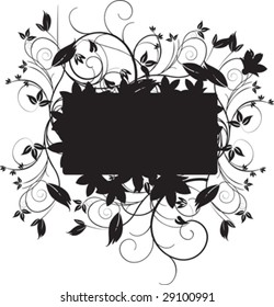 vector detallado de una marca floral negra