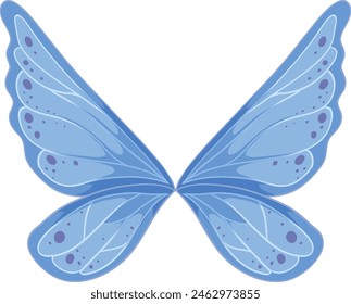 Detailed vector of blue butterfly wings