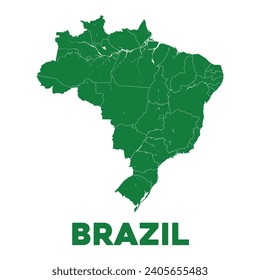 Diseño detallado del mapa de vectores en Brasil