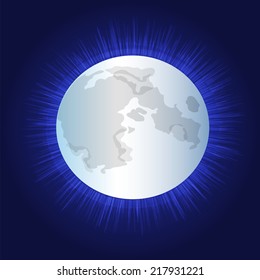 detailed vector bright moon