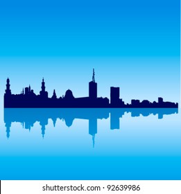 Detailed vector Cairo silhouette skyline