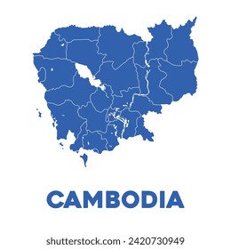 Detailed Vector Cambodia Map Design