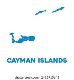 Detailed Vector Cayman Island Map Design