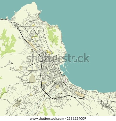 Detailed vector city map of Palermo, Italy